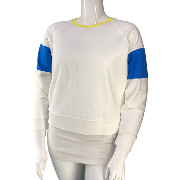Splits59 Womens Size M Sweatshirt Rugby Striped Long Sleeve Crew Neck White - Picture 1 of 14